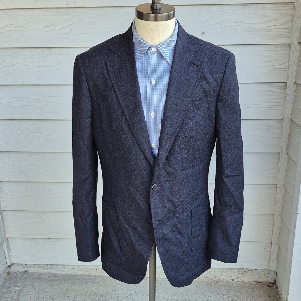 KNOT STANDARD Custom Dark Grey Weave Reda 1865 Cloth Wool 42 R Mens Sport Coat‎